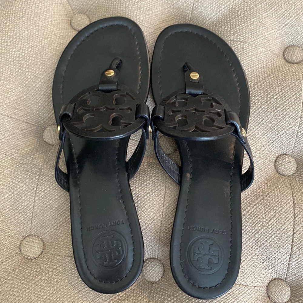 Black Tory Burch miller sandals size 8, super gently worn